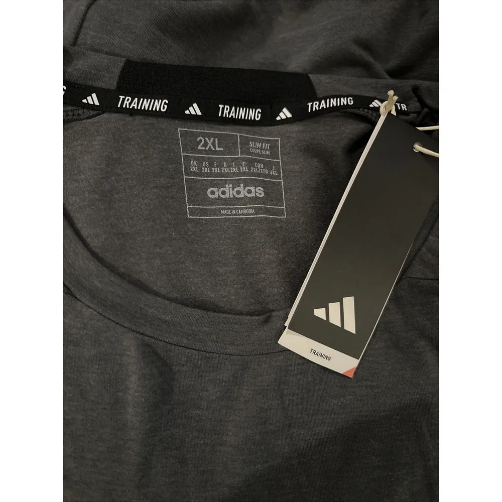 Adidas Mens Training Tank Top Gray IS3819 Sz 2XL NEW